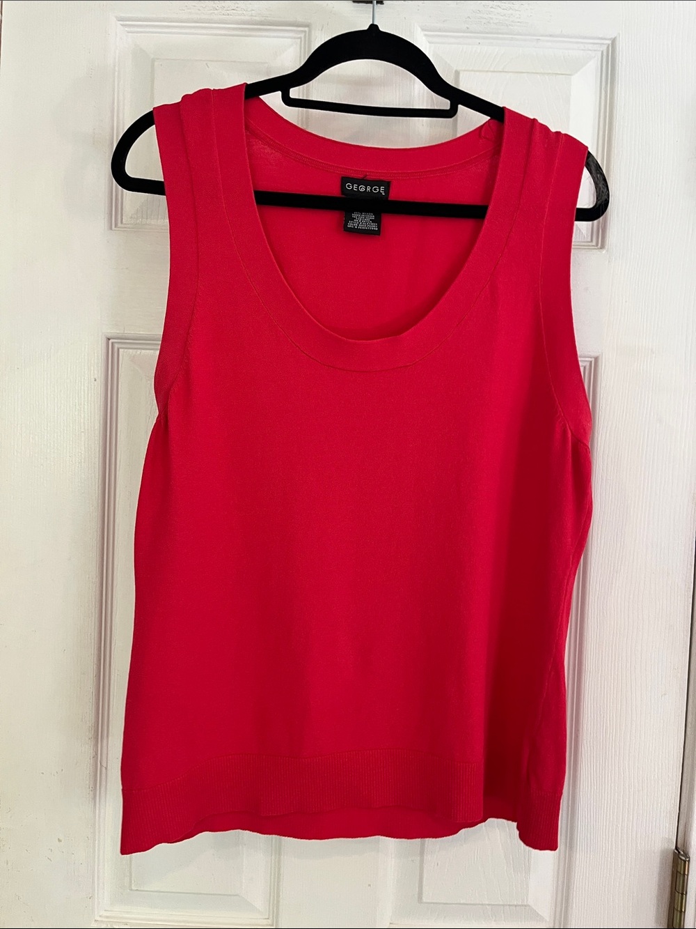 VINTAGE Y2K GEORGE SCOOP NECK KNIT TANK TOP RED SIZE XL 16 TO 18 - Picture 8 of 14
